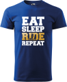 Koszulka na hulajnogę - Eat Sleep Ride Repeat kolor chabrowy