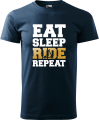 Koszulka na hulajnogę - Eat Sleep Ride Repeat kolor granatowy