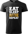 Koszulka na hulajnogę - Eat Sleep Ride Repeat kolor czarny