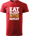 Koszulka na hulajnogę - Eat Sleep Ride Repeat kolor czerwony