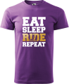 Koszulka na hulajnogę - Eat Sleep Ride Repeat kolor fioletowy