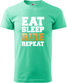 Koszulka na hulajnogę - Eat Sleep Ride Repeat kolor miętowy