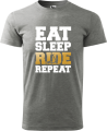 Koszulka na hulajnogę - Eat Sleep Ride Repeat kolor szary