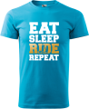 Koszulka na hulajnogę - Eat Sleep Ride Repeat kolor turkusowy