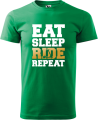 Koszulka na hulajnogę - Eat Sleep Ride Repeat kolor zieleń trawy