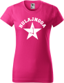 Koszulka damska kolor malinowy nadruk Hulajnoga 03 AlleKoszulki Sport Hulajnoga.png
