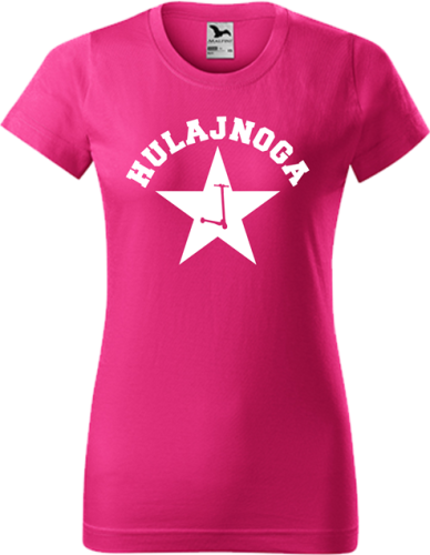Koszulka damska kolor malinowy nadruk Hulajnoga 03 AlleKoszulki Sport Hulajnoga.png