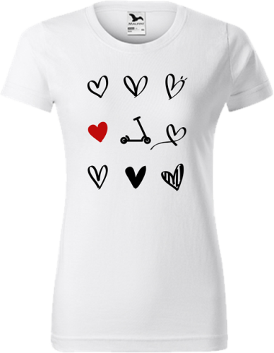 Koszulka damska kolor biały nadruk Love Hulajnoga AlleKoszulki Sport Hulajnoga.png