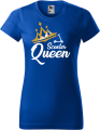 Koszulka damska kolor chabrowy nadruk Scooter Queen AlleKoszulki Sport Hulajnoga.png