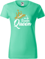 Koszulka damska kolor miętowy nadruk Scooter Queen AlleKoszulki Sport Hulajnoga.png