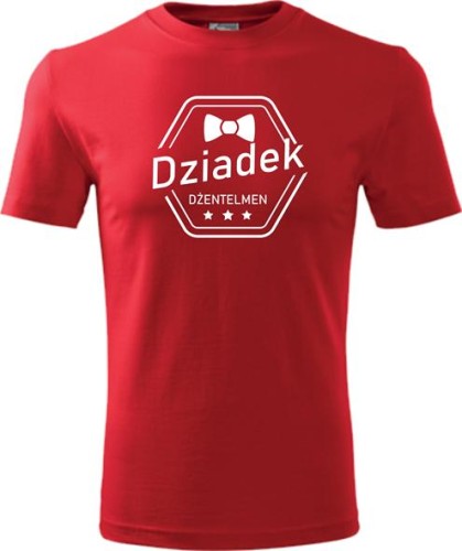 Koszulka dla dziadka z napisem Dziadek Dżentelmen kolor czerwony