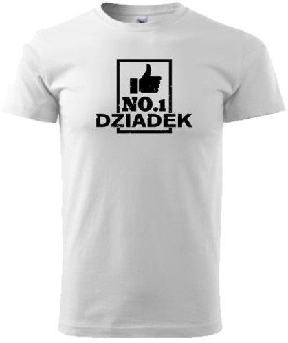 Koszulka dla dziadka Dziadek No 1 kolor biały