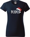 Koszulka świąteczna dla mamy czapka Mikołaja kolor granatowy