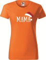Koszulka świąteczna dla mamy czapka Mikołaja kolor pomarańczowy