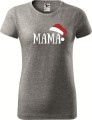 Koszulka świąteczna dla mamy czapka Mikołaja kolor szary