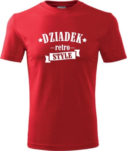 Koszulka dla dziadka z nadrukiem Dziadek retro style kolor czerwony
