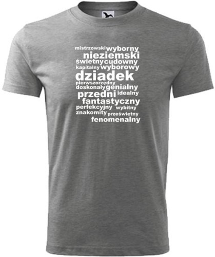 Koszulka dla Dziadka z nadrukiem Synonimy Dziadka kolor szary