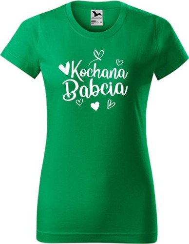 Koszulka damska Kochana Babcia, kolor zieleń trawy AlleKoszulki Dzień Babci.jpg