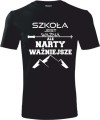 Koszulka męska Szkoła jest ważna ale narty ważniejsze 01 kolor czarny AlleKoszulki Dla Narciarza.jpg