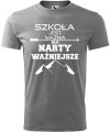 Koszulka męska Szkoła jest ważna ale narty ważniejsze 01 kolor szary AlleKoszulki Dla Narciarza.jpg