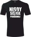 Koszulka patriotyczna męska nadruk Nigdy się nie poddawaj wilk czarna AlleKoszulki.jpg