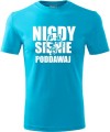 Koszulka patriotyczna męska nadruk Nigdy się nie poddawaj wilk turkusowa AlleKoszulki.jpg