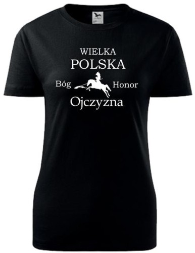 Koszulka damska Wielka Polska kolor czarny AlleKoszulki Koszulka Patriotyczna.jpg