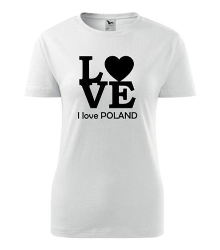 Koszulka damska Love Poland kolor biały AlleKoszulki Koszulka Patriotyczna.jpg