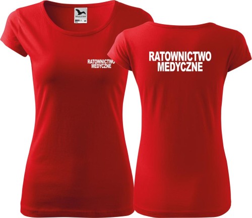 Ratownictwo Medyczne 03 Koszulka Damska z nadrukiem Allekoszulki Wałbrzych Wrocław czerwony red.jpg