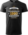 Koszulka na 40 urodziny męska nadruk Życie zaczyna się po 40 narodziny legendy kolor czarny