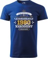 Koszulka na 40 urodziny męska nadruk Życie zaczyna się po 40 narodziny legendy kolor chabrowy