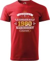 Koszulka na 40 urodziny męska nadruk Życie zaczyna się po 40 narodziny legendy kolor czerwony