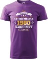 Koszulka na 40 urodziny męska nadruk Życie zaczyna się po 40 narodziny legendy kolor fioletowy