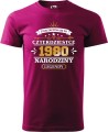 Koszulka na 40 urodziny męska nadruk Życie zaczyna się po 40 narodziny legendy kolor fuksja