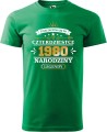 Koszulka na 40 urodziny męska nadruk Życie zaczyna się po 40 narodziny legendy kolor zielona trawa